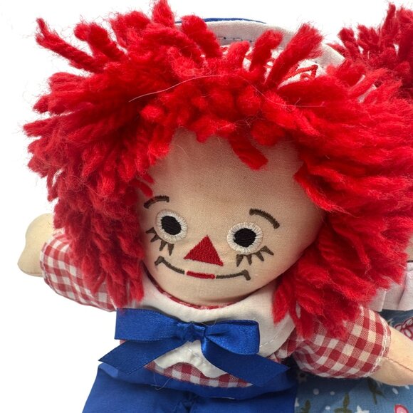 Vintage Raggedy Ann & Andy Dolls 9 in Plush Pair With Red Yarn Hair - Picture 2 of 7